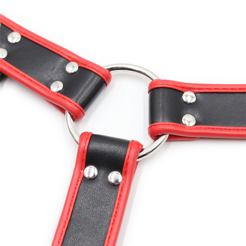 Adjustable Fetish Gay BDSM Leather Chest Harness for Men - Perfect for Body Bondage and Rave Nights