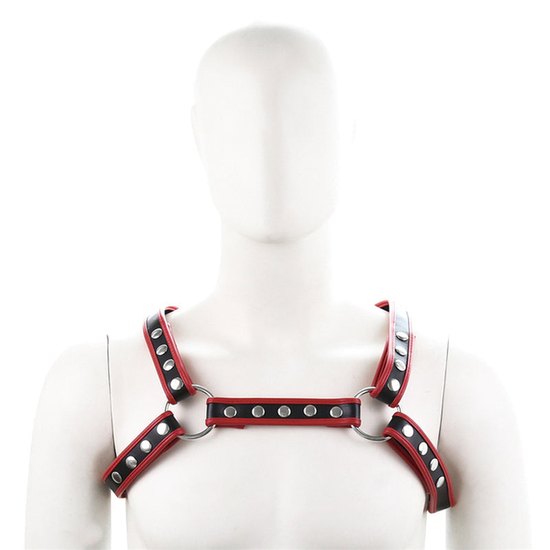 Adjustable Fetish Gay BDSM Leather Chest Harness for Men - Perfect for Body Bondage and Rave Nights