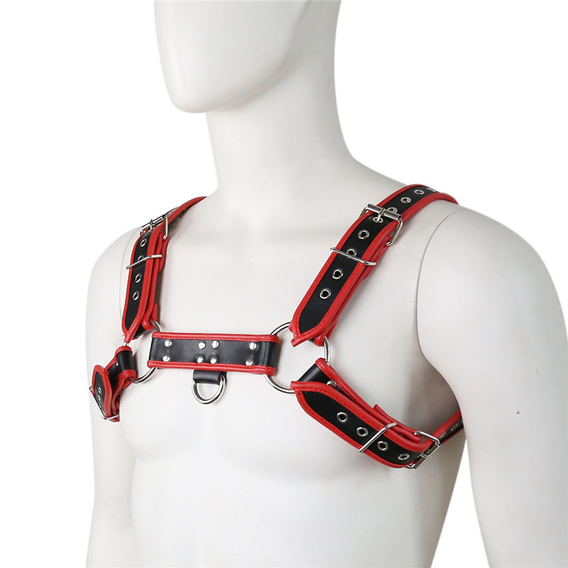 Adjustable Fetish Gay BDSM Leather Chest Harness for Men - Perfect for Body Bondage and Rave Nights